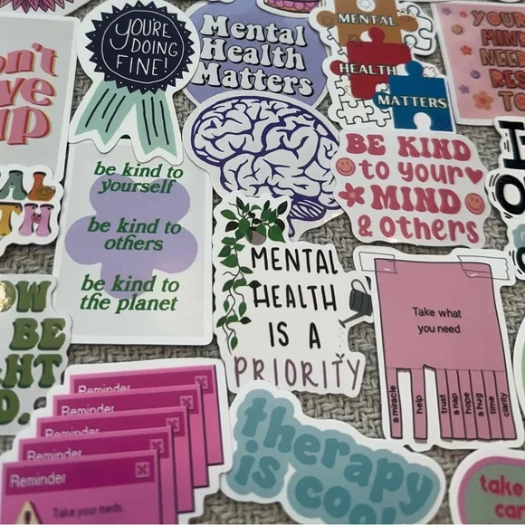 Mental Health Matters Stickers 100 pcs Therapy Kindness Meds Motivation - Picture 7 of 9
